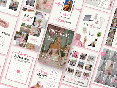 Personalized Digital Birthday Magazine Template for Her - Editable Canva Template