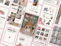 Personalized Digital Birthday Magazine Template for Her - Editable Canva Template