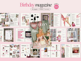 Birthday magazine canva template